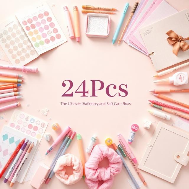 24pcs The Ultimate Cute Stationery & Self-Care Boxs