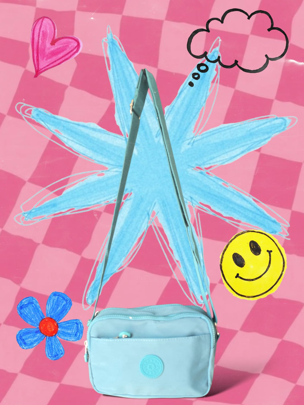 Light Blue Crossbody Bag - Lightweight & Functional