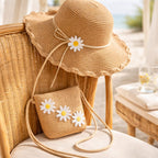 Soft Brown Daisy Beach Essentials Set - Handmade