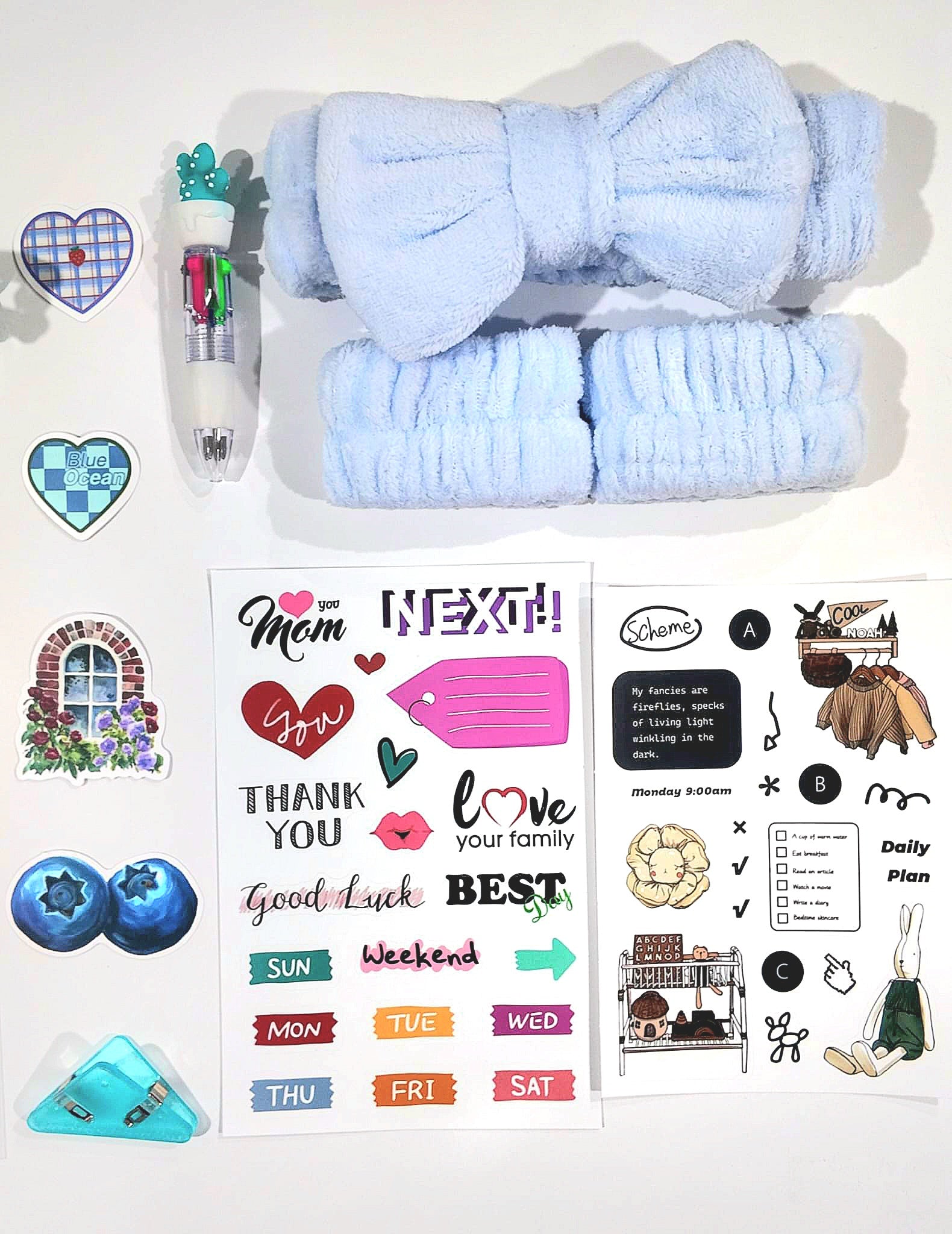 💙 The Blue Aesthetic Stationery & Self-Care Box (24 Items)