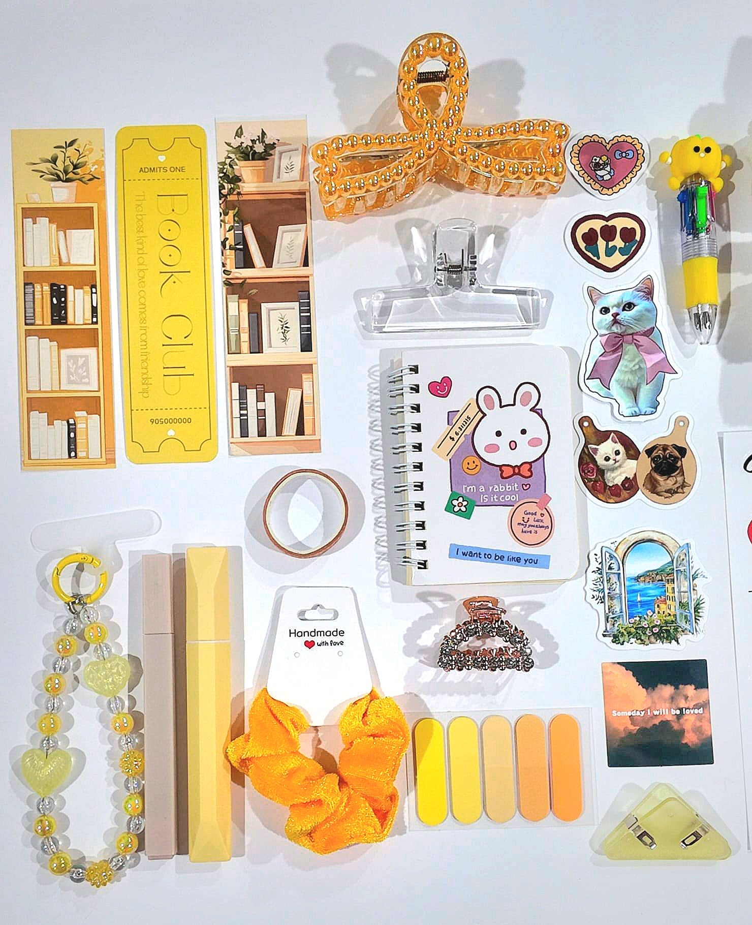💛 The Yellow Aesthetic Stationery & Self-Care Box (24 Items)