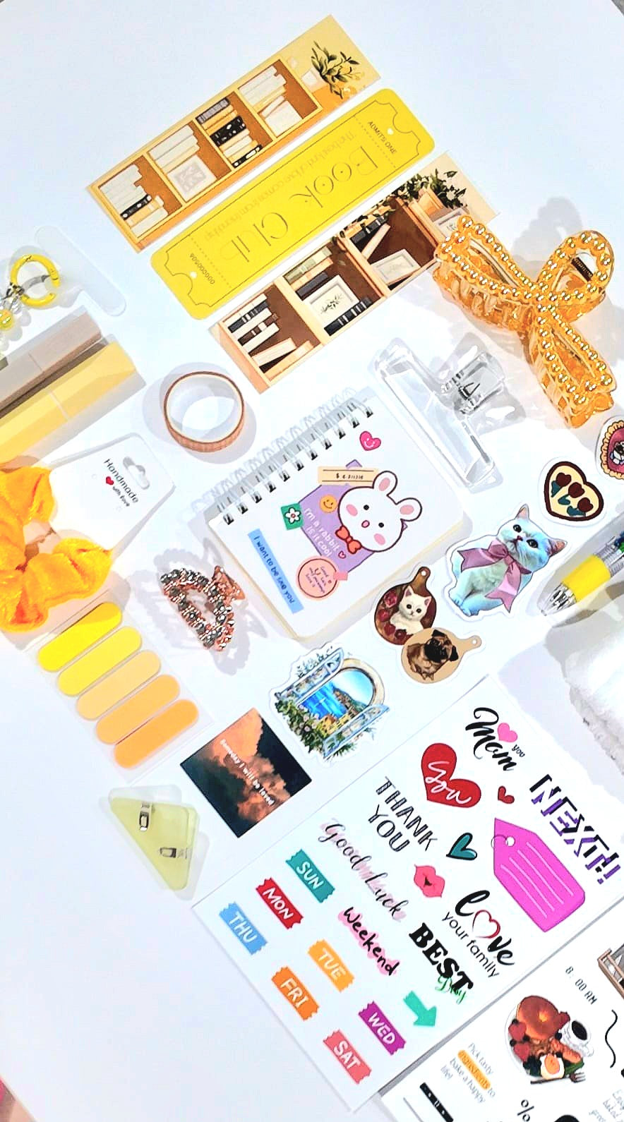 💛 The Yellow Aesthetic Stationery & Self-Care Box (24 Items)
