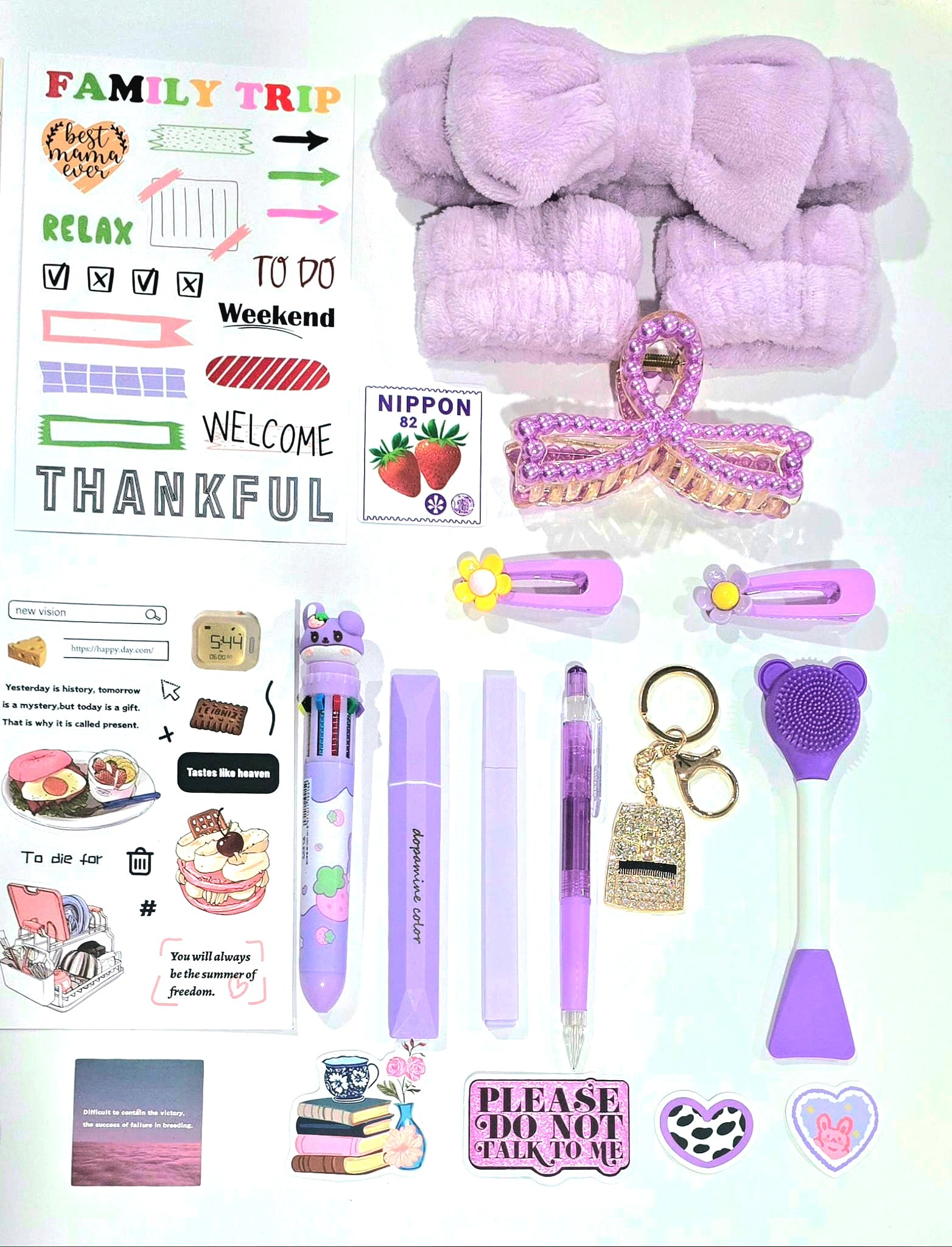 💜 Purple Aesthetic Stationery & Self-Care Bundle (24 Items!)