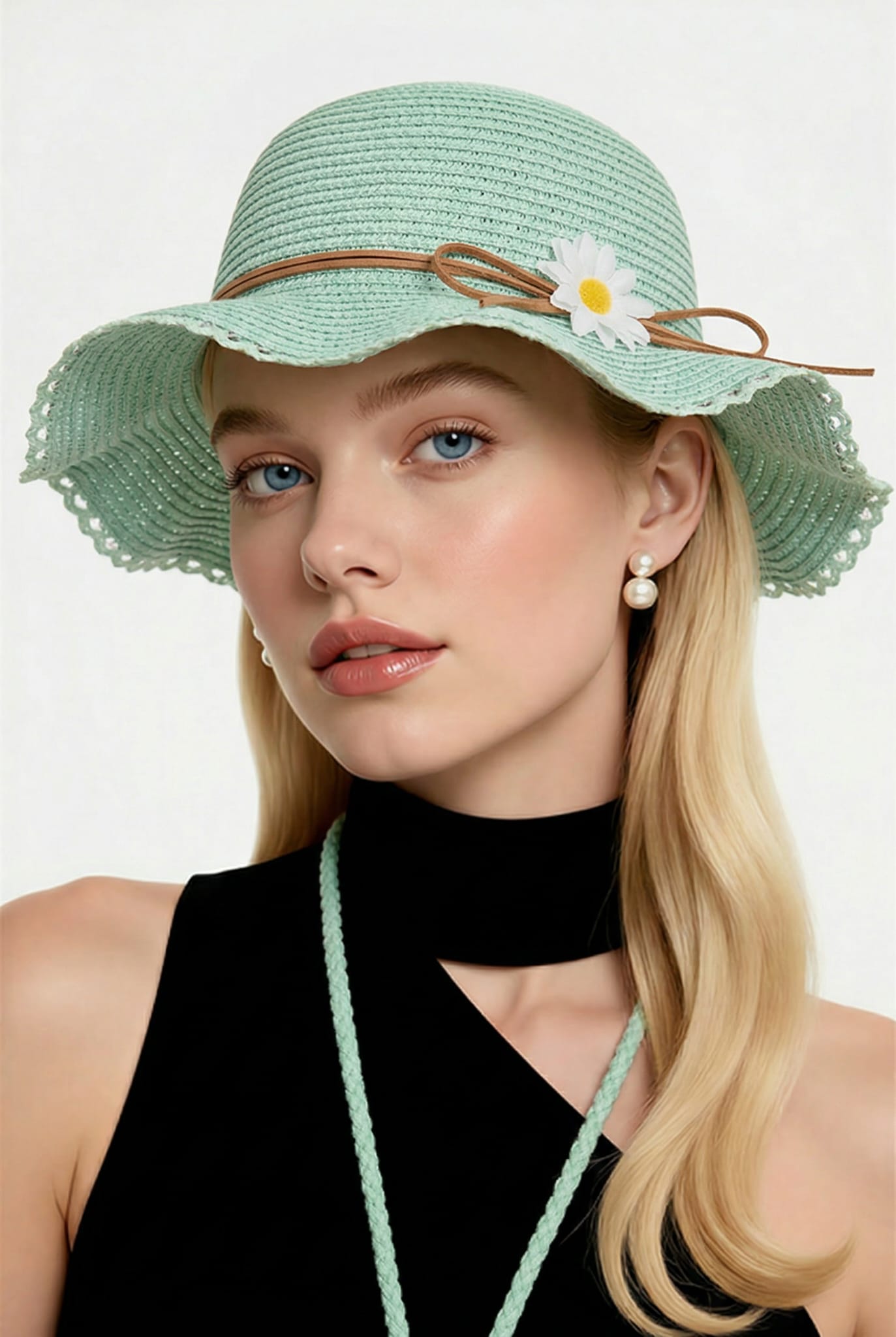 Light Blue Daisy Beach Essentials Set - Handmade