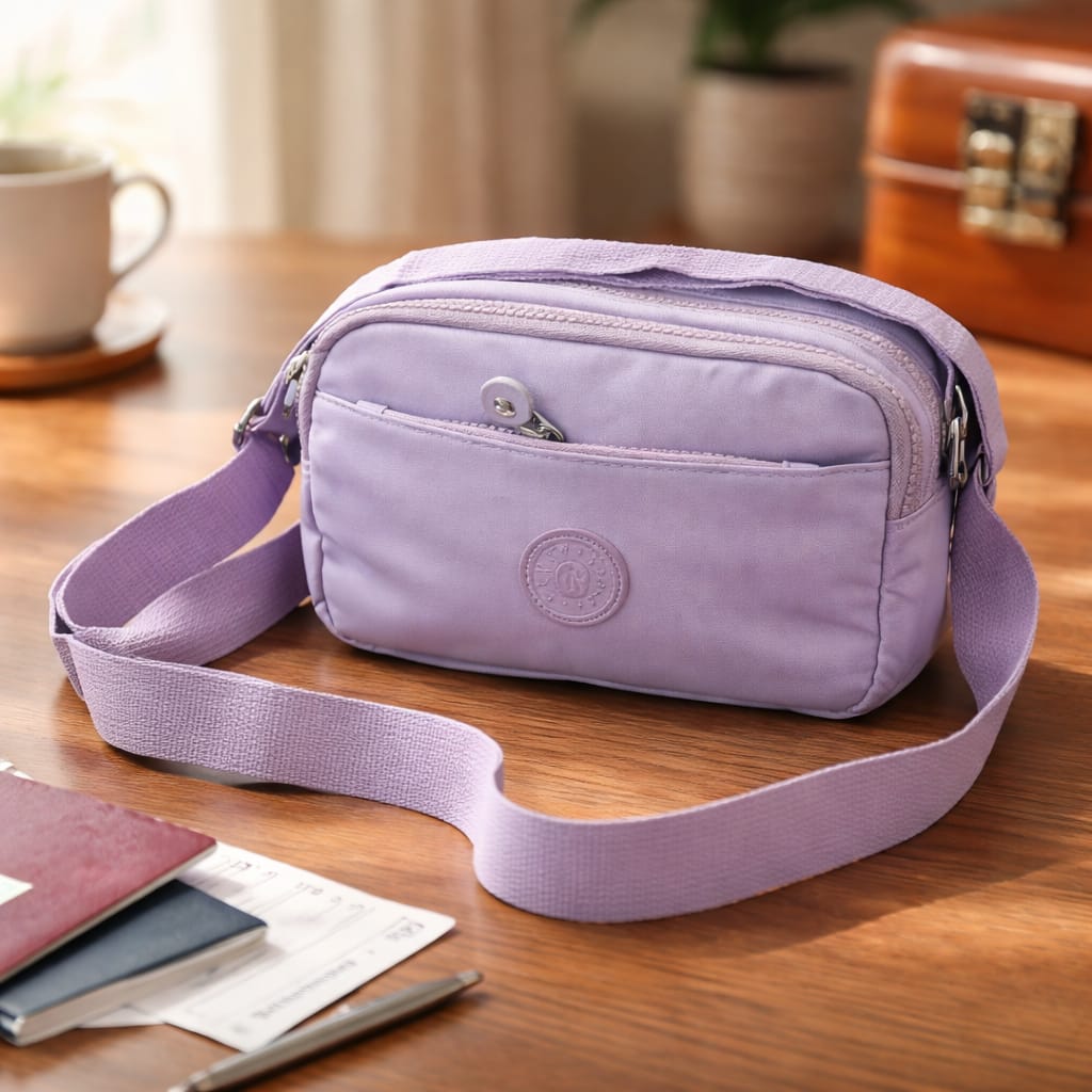 Light Purple Crossbody Bag - Lightweight & Functional