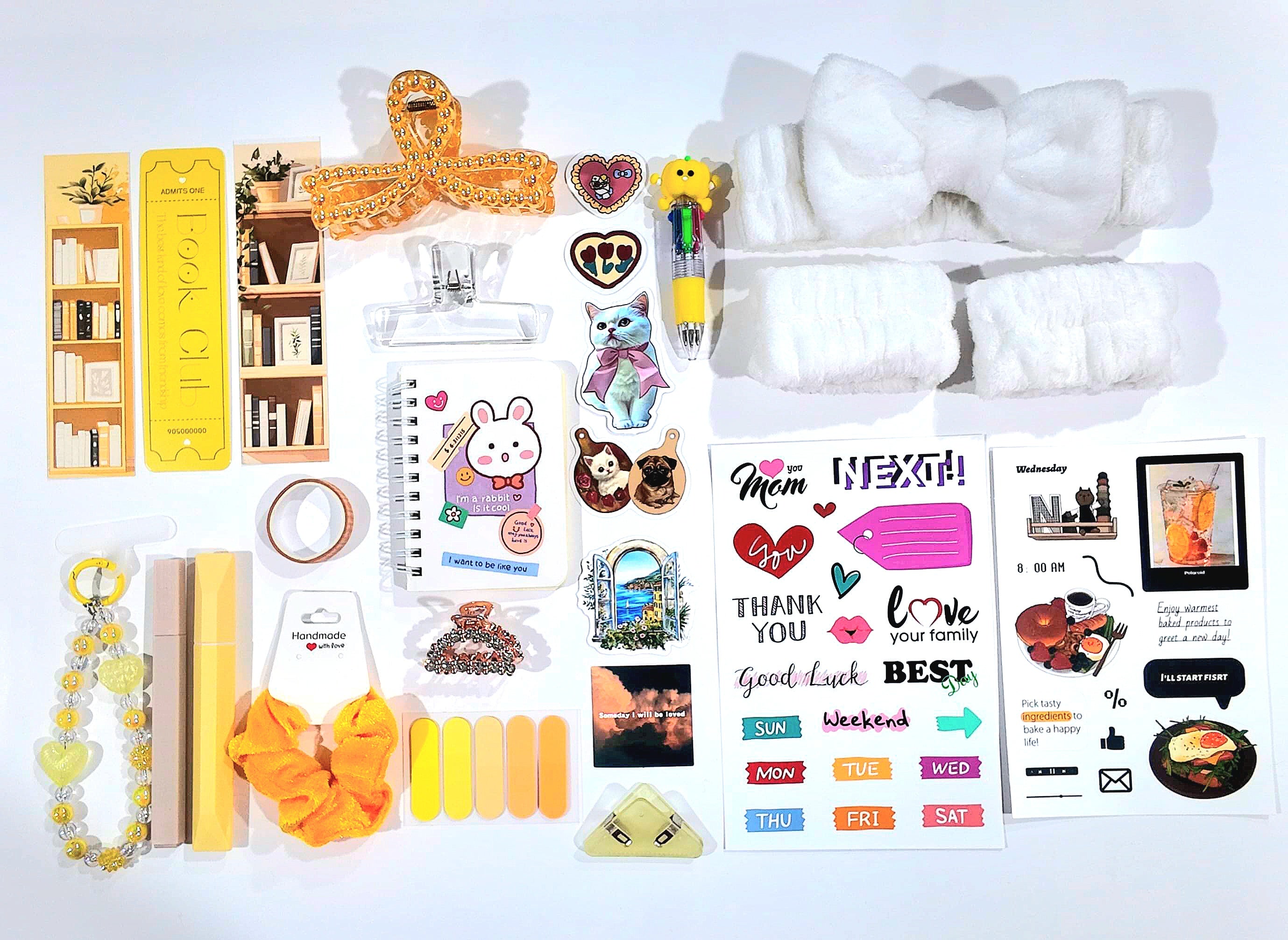 💛 The Yellow Aesthetic Stationery & Self-Care Box (24 Items)