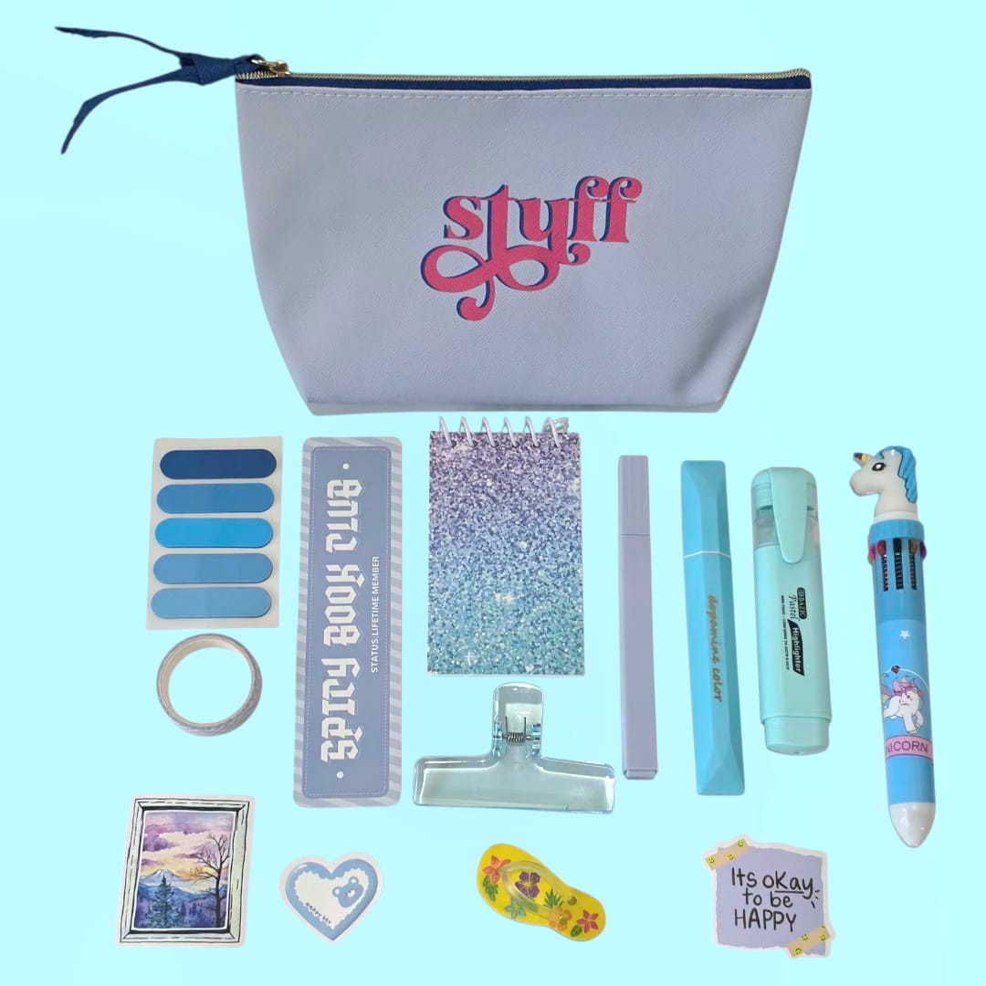 Cute Blue Stationery Kit