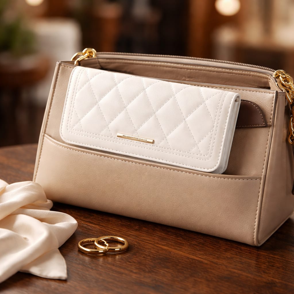 Beige Charm Wallet