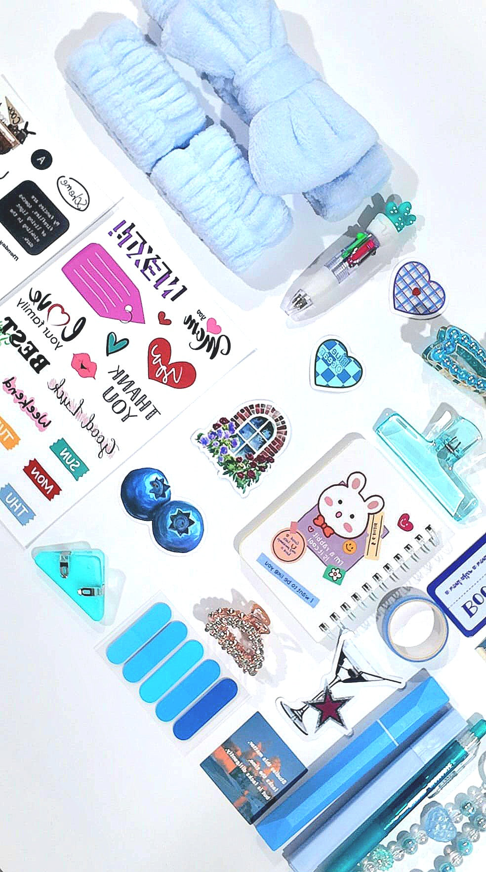 💙 The Blue Aesthetic Stationery & Self-Care Box (24 Items)