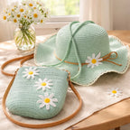 Light Blue Daisy Beach Essentials Set - Handmade