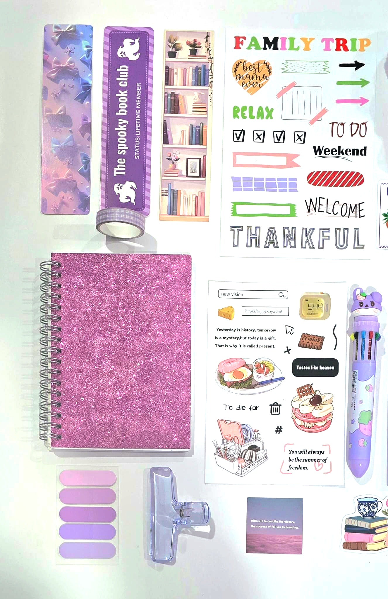 💜 Purple Aesthetic Stationery & Self-Care Bundle (24 Items!)