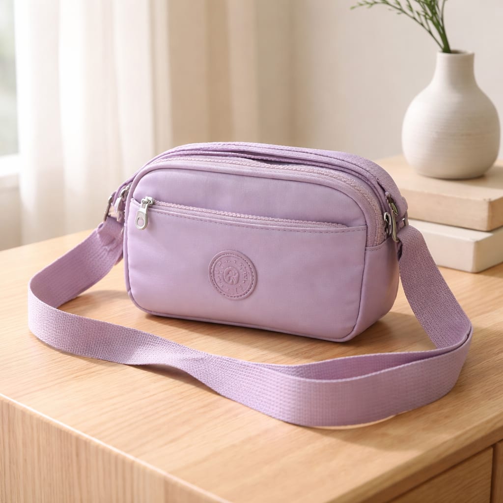 Light Purple Crossbody Bag - Lightweight & Functional