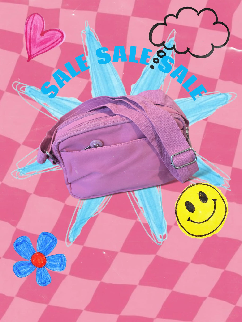 Pink Crossbody Bag - Lightweight & Functional