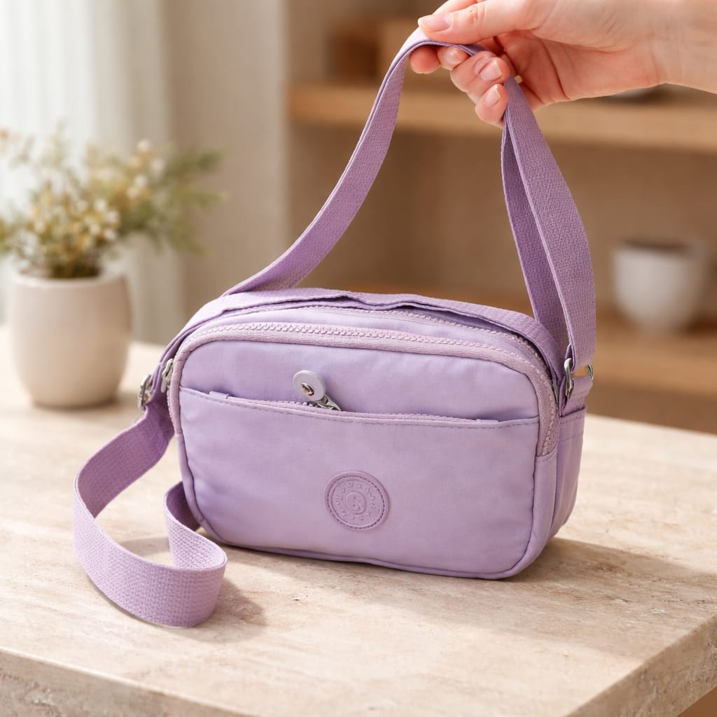 Light Purple Crossbody Bag - Lightweight & Functional